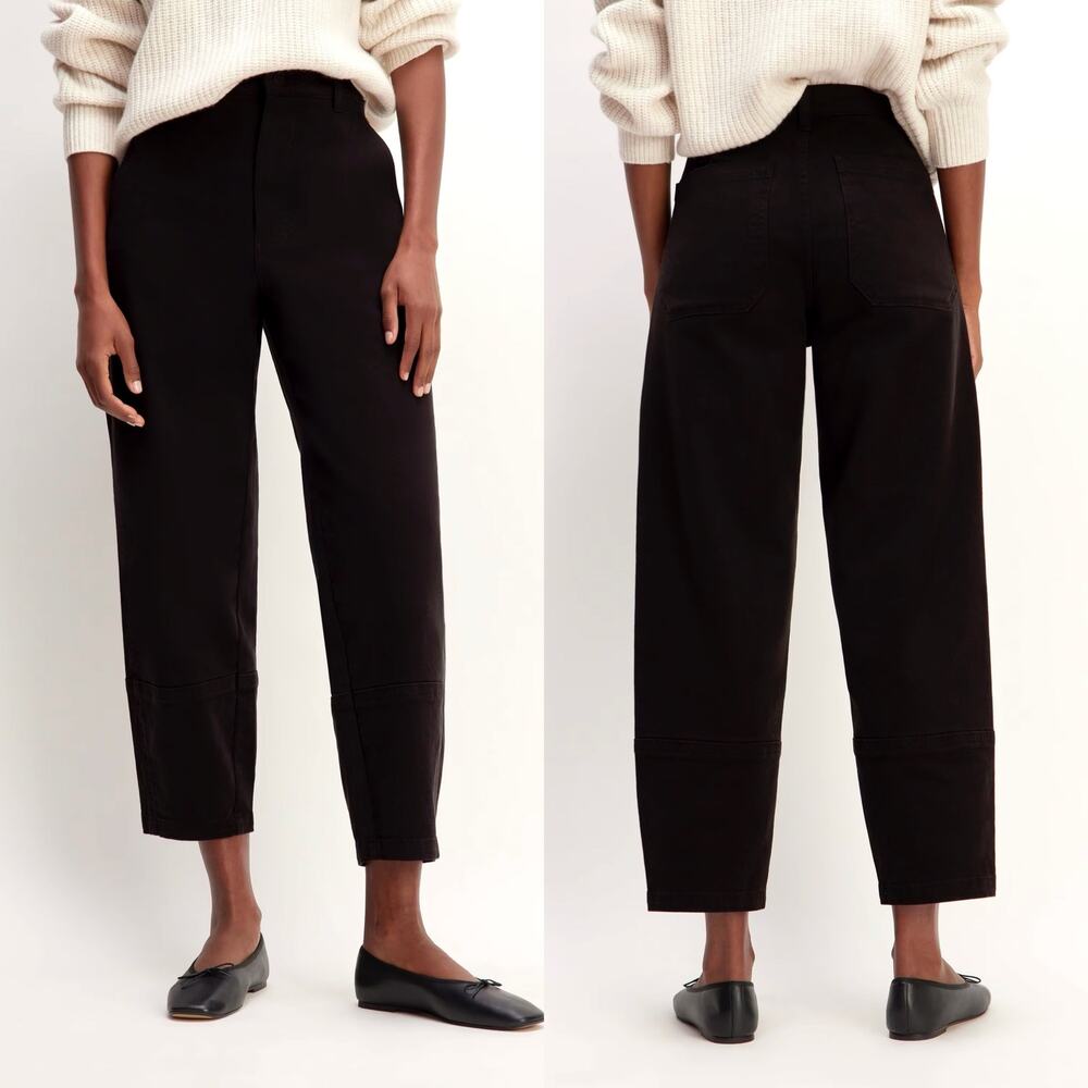 Everlane The Utility Barrel Pant Original Cotton Black Women's Size 4T NWT